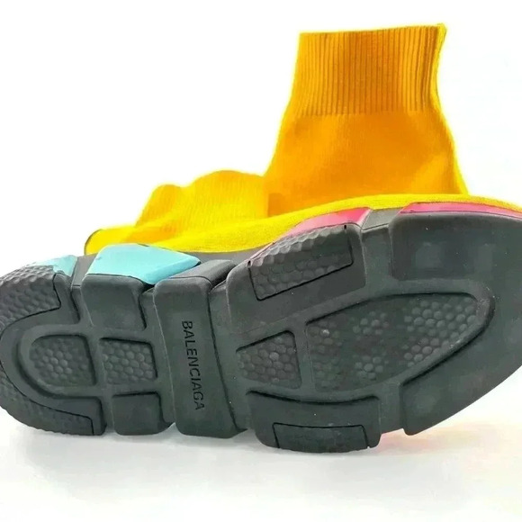 Balenciaga Speed High-Top Yellow  Sneakers in size 36EU /6 US women's- pre-loved - Picture 11 of 17